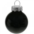 Floristik24 Mini bolas navideñas cristal negro brillo/mate Ø2,5cm 24p