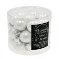 Floristik24 Mini bolas navideñas cristal blanco brillo/mate Ø2,5cm 24p