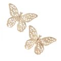 Floristik24 Mini mariposas decoración de dispersión de metal dorado 3cm 50ud
