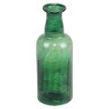 Floristik24 Mini florero botella de vidrio florero verde Ø6cm H17cm