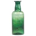 Floristik24 Mini florero botella de vidrio florero verde Ø6cm H17cm