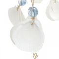 Floristik24 Conchas marinas móviles campanas de viento decoración marítima para colgar blanco, azul 46cm