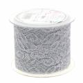 Floristik24 Cinta encaje cinta decorativa gris 70mm 15m