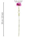 Clavel artificial, bicolor, tallo largo de 56 cm, ramo de 8 unidades. | Floristik24.es