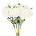 Floristik24 Ramo de claveles artificiales, flores artificiales blancas, decoración, 4 ramos