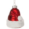 Floristik24 Adorno navideño de cristal con forma de gorro de Papá Noel, 8 cm, 6 unidades
