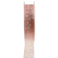 Floristik24 Cinta de organza flores cinta de regalo rosa 25mm 18m