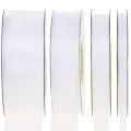 Floristik24 Cinta de organza cinta de regalo cinta blanca orillo 50m