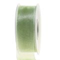 Floristik24 Cinta de organza cinta de regalo verde orillo verde lima 40mm 50m