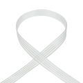 Floristik24 Cinta de organza con rayas cinta de regalo blanca 15mm 20m