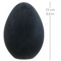 Floristik24 Huevo de pascua plástico decoración huevo negro flocado 25cm
