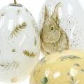 Floristik24 Decoración de Pascua para colgar motivos de huevos de Pascua blanco, amarillo, marrón surtido 6 piezas