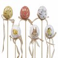 Floristik24 Huevos de Pascua tapón de flores de plástico Decoración de Pascua H6cm 6pcs