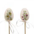 Floristik24 Huevos de Pascua tapones de plantas de decoración de Pascua de plástico H6cm 12 piezas