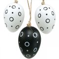 Floristik24 Huevos de Pascua con anillos y puntos, decoración de primavera, decoración de Pascua monocromática 6 piezas