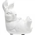 Floristik24 Conejito de pascua aspecto vintage conejo tumbado cerámica blanca 12,5×8×14cm