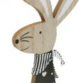 Floristik24 Conejito de Pascua soporte blanco y negro decoración de Pascua conejito de madera figura juego de 2
