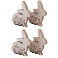 Floristik24 Conejitos de Pascua Conejos de Madera Sentados Marrón Natural 18,5×18cm 4uds