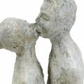 Floristik24 Figura decorativa pareja besándose piedra gris fundido 10 × 8cm H28cm