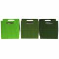 Floristik24 Bolsa de papel macetero verde mezcla 10,5cm 12uds