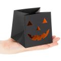 Maceta decorativa de Halloween con forma de cara de calabaza hecha con bolsas de papel, 10 cm, 6 unidades | Floristik24.es