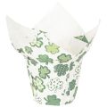 Floristik24 Maceta de papel con motivo de trébol, decoración de Año Nuevo, 12 cm, 12 unidades