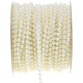 Floristik24 Cordón de perlas crema 4mm 20m