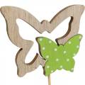 Enchufe de planta mariposa en palo madera primavera decoración 16 piezas