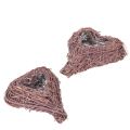 Floristik24 Bol en forma de corazón con ramas e inserto de papel de aluminio para arreglos florales, 14 cm, 2 unidades