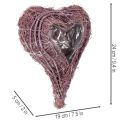 Corazón de planta con decoración de lámina para plantar, 24 cm | Floristik24.es