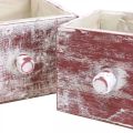Floristik24 Caja de plantas cajón decorativo shabby chic rojo blanco juego de 2