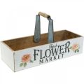 Floristik24 Caja de plantas, decoración de flores, caja de madera para plantar, caja de flores aspecto nostálgico 41,5 × 16 cm