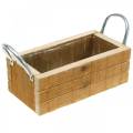 Floristik24 Caja de plantas madera con asas 23,5×12cm caja de madera natural