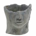 Floristik24 Busto de cabeza de plantación de hormigón para plantar gris A14,5cm 2 piezas