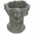 Floristik24 Busto de cabeza de plantación de hormigón para plantar gris A23,5cm