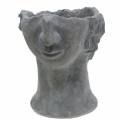 Floristik24 Busto de cabeza de plantación de hormigón para plantar gris A23,5cm