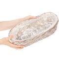 Maceta tipo cesta con inserto de lámina, ovalada, blanca, 37 cm | Floristik24.es