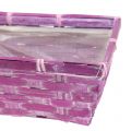 Floristik24 Cesta de chips cuadrada violeta / blanco / rosa 8pcs