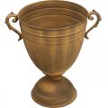 Macetero aspecto óxido florero metal Ø22,5cm H32,5cm | Floristik24.es
