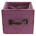 Floristik24 Cajón para plantas caja decorativa de madera para plantas púrpura 12,5 cm