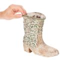 Maceta con forma de bota vaquera, planta, zapato, estampado floral vintage, 24 cm | Floristik24.es