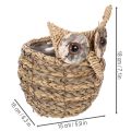 Cesta decorativa tejida a mano con forma de búho para el alféizar de la ventana, 18 cm. | Floristik24.es