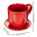 Taza decorativa grande con platillo, apta como maceta, 17 cm. | Floristik24.es