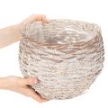 Cesta redonda tejida, cesta decorativa grande para plantar, 23 cm. | Floristik24.es