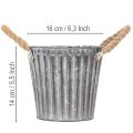 Maceta metálica, maceta decorativa con asas, jardinera, macetero Ø16,5 cm | Floristik24.es