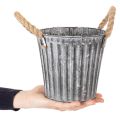 Maceta metálica, maceta decorativa con asas, jardinera, macetero Ø16,5 cm | Floristik24.es