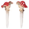 Floristik24 Figura decorativa de hongo con forma de niña y niño, Amanita muscaria con cara, 13 cm, 2 unidades.