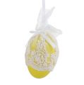 Floristik24 Huevos decorativos de plástico con tul para colgar 6cm 6pcs