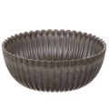 Floristik24 Bol acanalado, color antracita, decorativo, redondo, 15 cm, 2 piezas