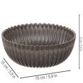 Bol acanalado, color antracita, decorativo, redondo, 15 cm, 2 piezas | Floristik24.es